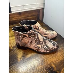 Time And Tru Snakeskin Print Ankle Boots Size 7.5